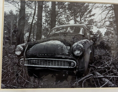 #ad Vintage car ruin in forest Maine photo 5X7 matted $11.20