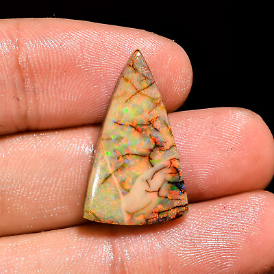 #ad 6.7 Cts. Natural Marvellous Monarch Opal Triangle 24X15X4 MM Cabochon Gemstone $27.99