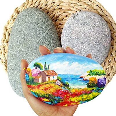 #ad 12PCS Rocks for Painting Extra Large River Rocks for Painting 4 5.4 Inches Sm... $34.48