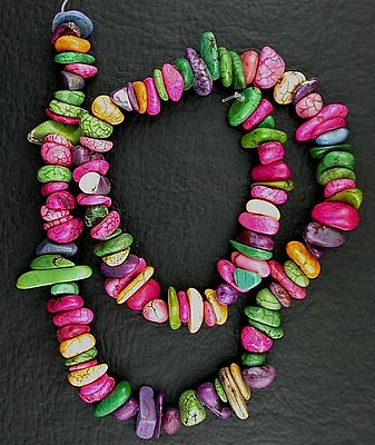 #ad 16quot; Strand Assorted Color Tumbled Magnesite Nugget Chip Bead Strand Gem Gemstone $12.36