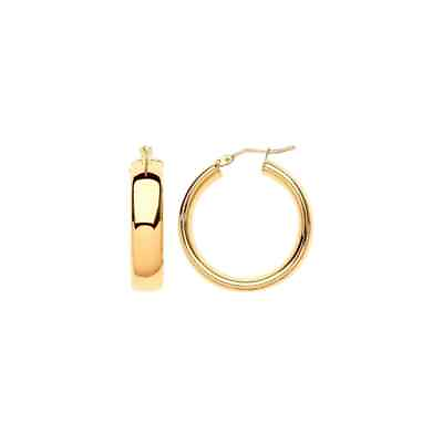 #ad 9K Gold Earrings Shaped Tube Hoop Genuine 375 Hallmarked. Best Gift For Her GBP 167.99