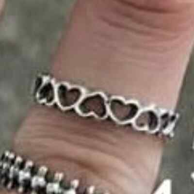 #ad Sterling Open Heart Band Ring 8 $26.00