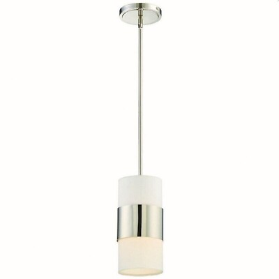#ad Crystorama 290 PN Grayson 6quot; Wide Mini Pendant with Silk Shade Polished Nickel $123.49
