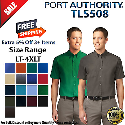 #ad Port Authority TLS508 Mens Big amp; Tall Short Sleeve Button Down Dress Shirt $33.98
