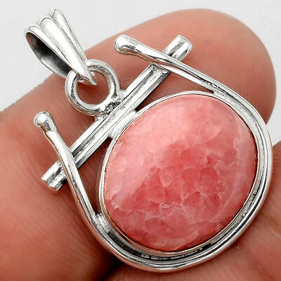 #ad Natural Rhodochrosite Argentina 925 Sterling Silver Pendant Jewelry P 1604 $12.49