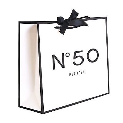#ad QLSKO 50th Birthday Keepsake Gift Paper Bag for Her N°50 EST.1974 Fifty Anniv... $14.49