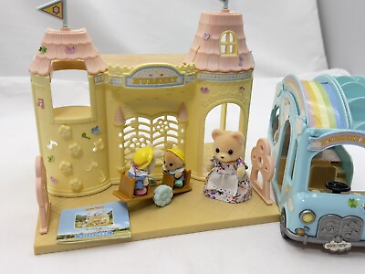 #ad Sylvanian Families Forest Fun Kindergarten and Bus Used $61.85