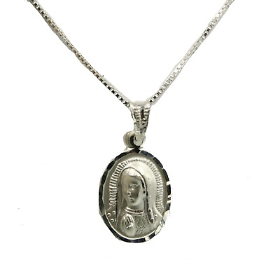 #ad Virgen de Guadalupe .925 Sterling Silver Pendant with 18 inch Chain $27.95