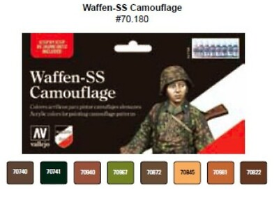 #ad Vallejo 70180 17ml Bottle WWII Waffen SS Camo Uniforms Model Paint 8 $25.99