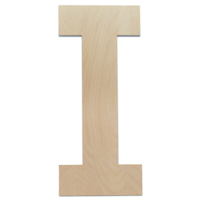 #ad Wooden Letter I 12 inch Unfinished Large Wood Letters for Crafts Woodpeckers $21.99