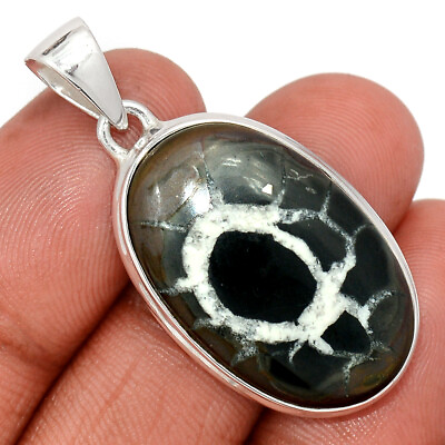 #ad Natural Lightning Stone Septarian 925 Sterling Silver Pendant Jewelry CP30926 $18.99