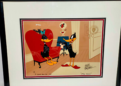 #ad Daffy Duck Cel Warner Brothers Stork Naked Rare Hand Signed Friz Freleng Cell $1575.00