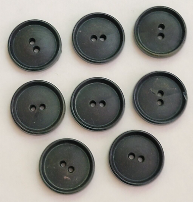 #ad VINTAGE Black Plastic Round Textured Buttons Lot 8 ⅞quot; Diameter $6.11