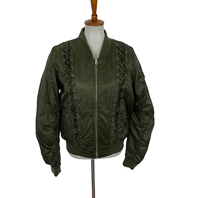 #ad Red Fox Women’s Jacket XL Green Bomber Puffer Jacket $16.50