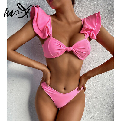 #ad Swimsuit Female Sexy Bikini New Swimwear 2 Piece Sets Womens Bikini Set Bathing $34.07