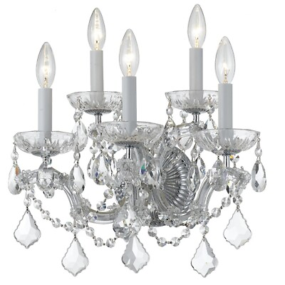 #ad Crystorama Maria Theresa 5 Light Clear Crystal Chrome Sconce II 4404 CH CL MWP $329.99