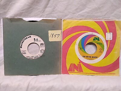 #ad Lenny Welch Tony Borders 45 RPM Promo record lot of 2 1969 1970 Soul Funk $29.00