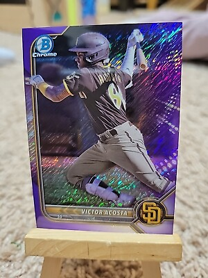 #ad 2022 Bowman Chrome #BCP 249 Victor Acosta Purple Shimmer Refractor 250 $2.99