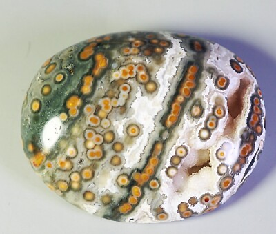 #ad Top Natural Round Eye Ocean Jasper Agate Quartz Crystal Plam Stone Specimen $129.99