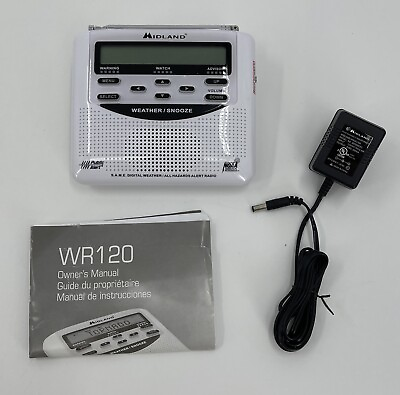 #ad Midland WR120 NOAA Emergency Weather Alert Radio Ac Adaptor Battery Backup NWOB $20.49