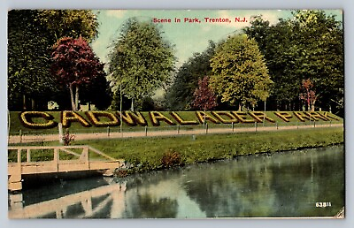 #ad Postcard New Jersey Trenton Cadwalader Park Lake Divided Back 1910 A894 $5.81
