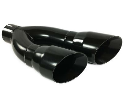 #ad Exhaust Tip 3.00quot; Inlet 4.00quot; Outlet 16.00quot; long Dual Slant Angle Black Stainles $119.00