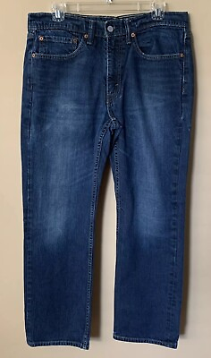 #ad Levis 514 Men’s Denim Jeans Size 34 x 30 Blue Straight Fit Medium Wash Pockets $25.00
