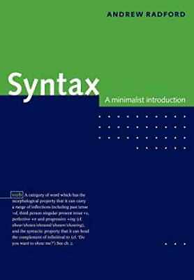#ad Syntax: A Minimalist Introduction Paperback by Radford Andrew Good $7.15