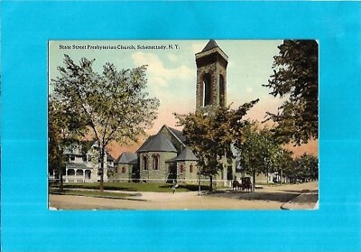 #ad Vintage Postcard State St. Presbyterian Church Schenectady New York $5.50