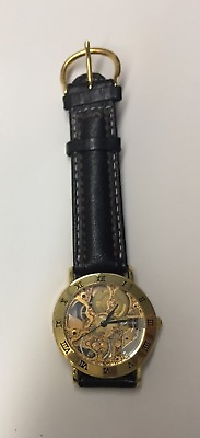 #ad Luxury Men GOLD Steampunk SKELETON MECHANICAL Stainless Steel Wrist Watch $25.99
