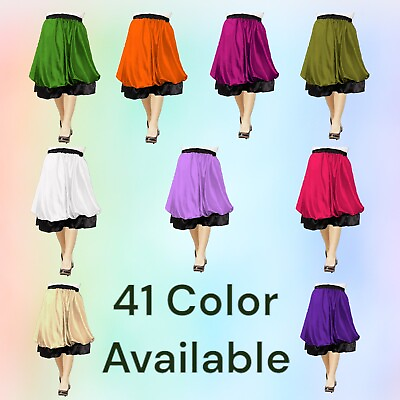 #ad Belly Dance pant Color Women#x27;s Puffball Pant Satin Balloon Midi Short Pant S38 $31.90