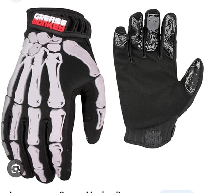 #ad New Grease Monkey Skeleton Bones Xtreme Touchscreen Mechanic Gloves XL $17.00