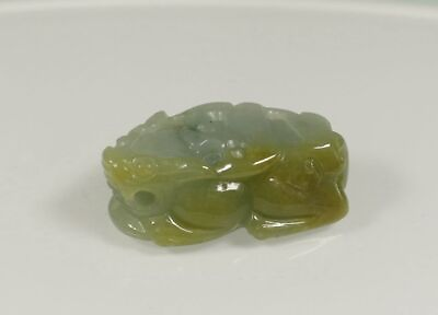 #ad Certified Yellow Green 100% Natural A Jadeite Jade Pendant PiXiu 招财貔貅 86890 $24.80