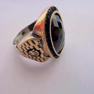 #ad Vintage Silver Ring Sterling 925 Gemstone Zircon Jewelry Rolex Design Size 10 $150.00