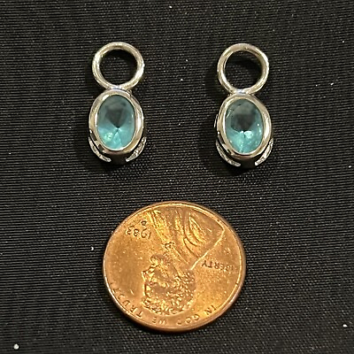 #ad Genuine Blue Topaz amp; Sterling Silver Earring Charms Dangles for Your Hoops $12.50