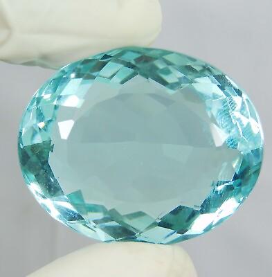 #ad Natural Ocean Blue Aquamarine 97.40 Ct Oval Cut Loose Gemstone Certified $19.42