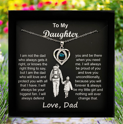 #ad To My Daughter Necklace Christmas Birthday Valentine Gift from Dad Father $27.99
