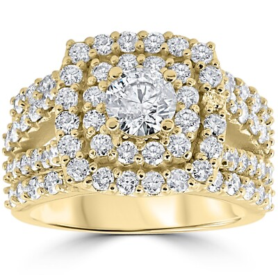 #ad 3Ct Lab Created Diamond 14k Gold Over Engagement Wedding Bridal 3 Piece Ring Set $110.49