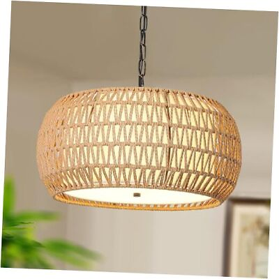#ad #ad Farmhouse Chandelier Lighting 5 Lights Rattan Chandelier for Dining Rustic $210.92