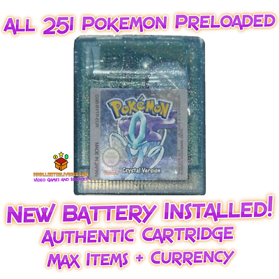 #ad Pokemon Crystal Authentic Gameboy Color Preloaded with all 251 New Battery $250.00