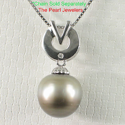 #ad Solid 925 Silver “V” Bale w Genuine Silver Baroque Tahitian Pearl Pendant TPJ $63.95