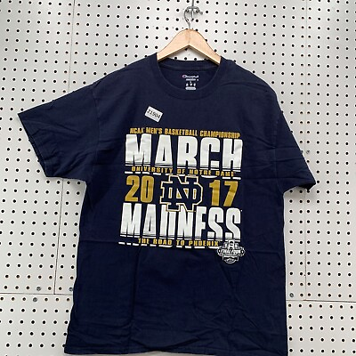 #ad Notre Dame Shirt March Madness 2017 Men Basketball Large 20x29 Navy Blue $10.49