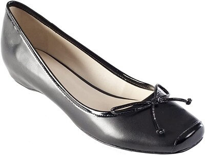 #ad New Womens 10B ZOFIE GRACA Black ALL LEATHER BALLET FLAT Shoes Slip on w BOW $62.30