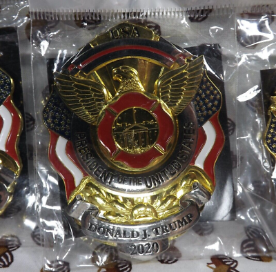 #ad New President Donald J. Trump 2020 Full Size Metal Patriotic Badge in Package $24.95