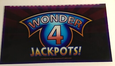 #ad Aristocrat Slot Machine Plexiglas Topper Insert WONDER 4 JACKPOTS 2014 $22.50