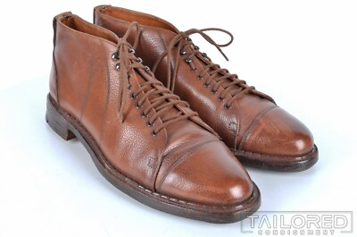 #ad POLO RALPH LAUREN Crockett amp; Jones Brown Leather Captoe Shoes Mid Boots 9.5 D $150.00