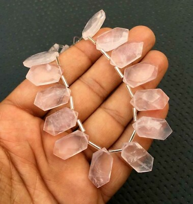 #ad Awesome Quality Natural Rose Quartz Faceted Fancy shape Beads Making Jewelry $49.29