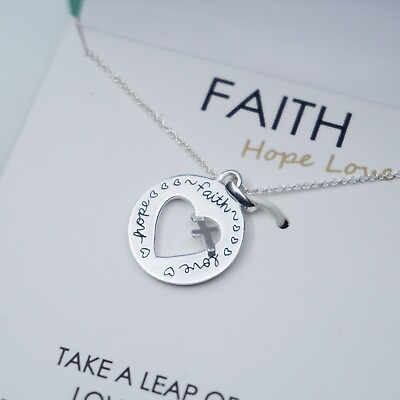 #ad NEW IN BOX FOOTNOTES STERLING SILVER FAITH RELIGIOUS NECKLACE ROUND CROSS CHARM $16.99