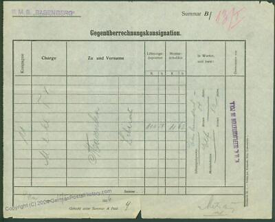 #ad Austria WWI KuK Navy SMS Babenberg Document 44291 $162.56