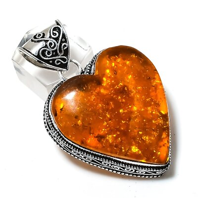 #ad Baltic Amber Gemstone Handmade 925 Sterling Silver Jewelry Pendant 2.01quot; w208 $9.99